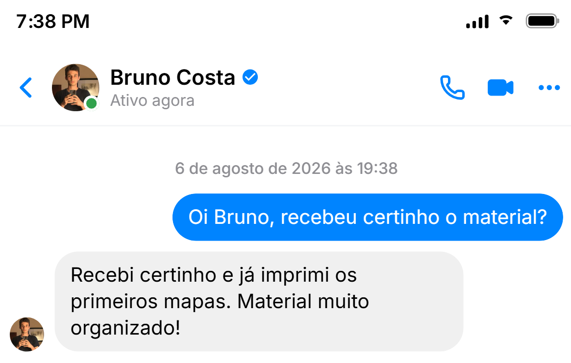 Depoimento de Bruno Costa sobre imprimir os primeiros mapas